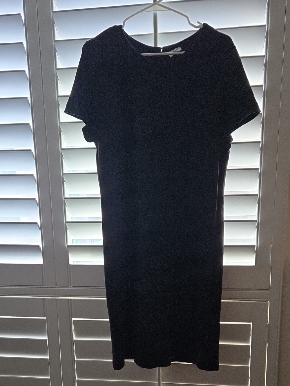 Classic Black Short-Sleeve Shift Dress